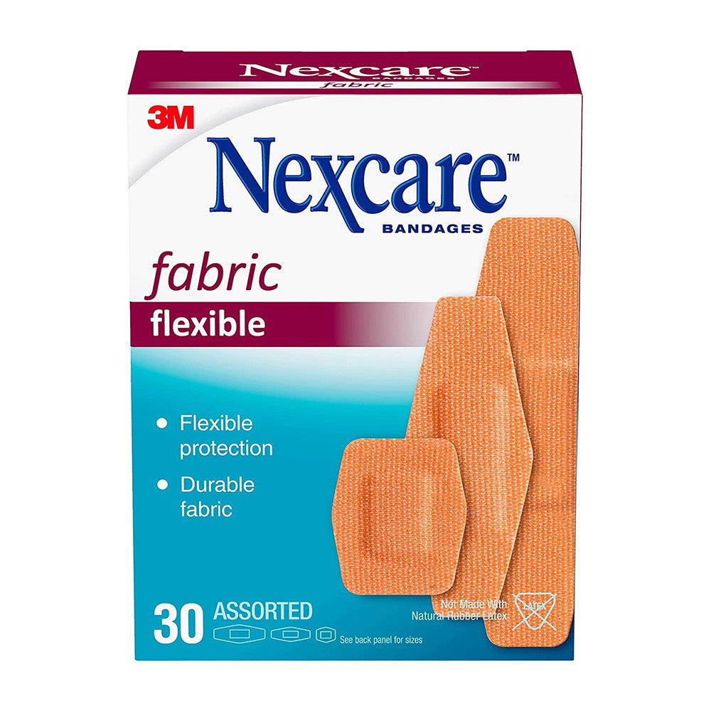 Nexcare Heavy Duty Flexible Fabric Bandages, Assorted - 30/Box